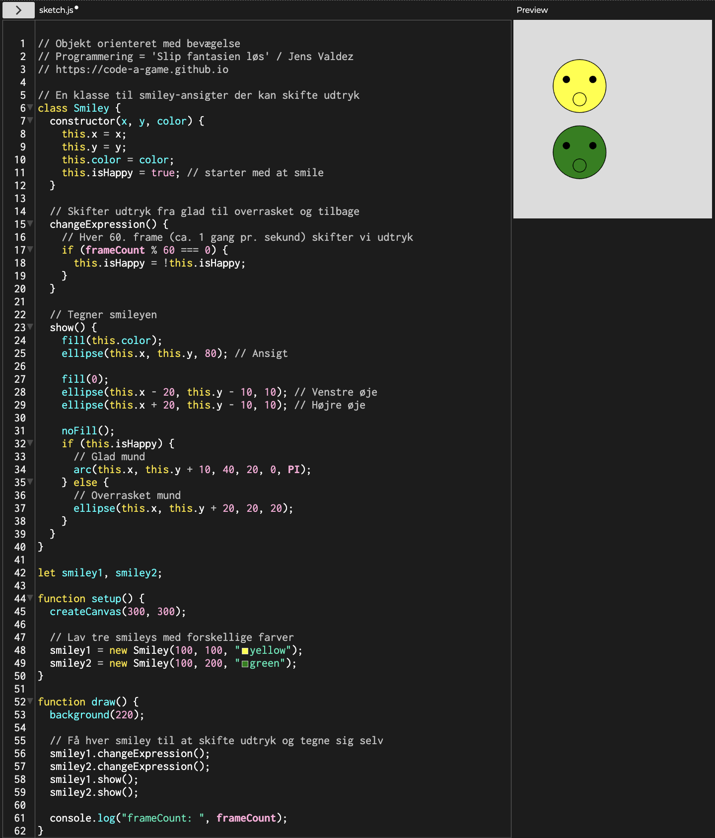 Objekt orienteret med bevægelse